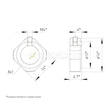 Стопорная гайка BS-M8x1 фото