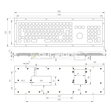 Промышленная клавиатура CT-KB03-108RMU фото