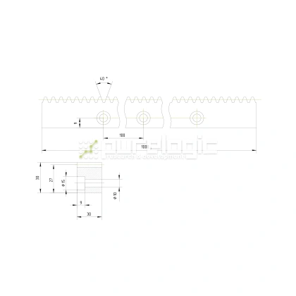 Рейка прямозубая RS3-3030 фото