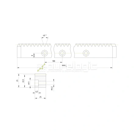 Рейка косозубая RH2.5-2525 фото