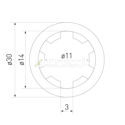 Шлицевая втулка SN-11x14 фото