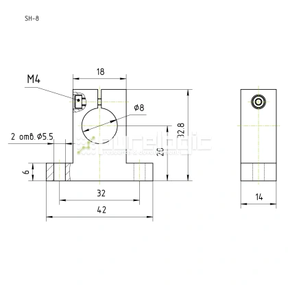 Держатель вала SH8 фото
