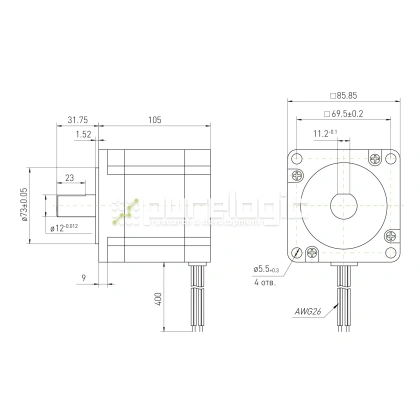 Двигатель шаговый трехфазный 863S42 фото