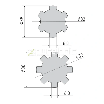 Шлицевой вал SS-32x38 фото
