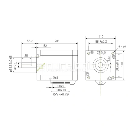 Двигатель шаговый биполярный 110CM28 фото