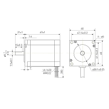 Двигатель шаговый биполярный D57CM21