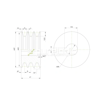 Шкив DP3A-28-90 фото