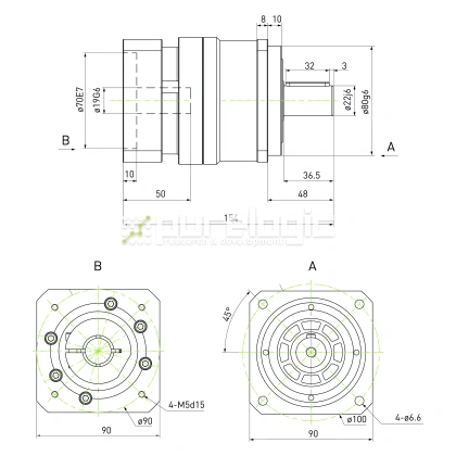 Редуктор планетарный прецизионный 90VRB10K-S22-P0 фото