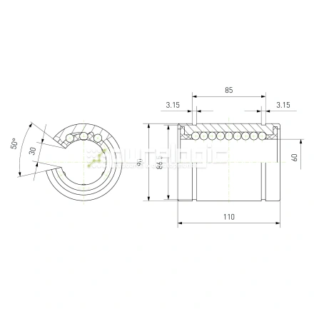 Втулка шариковая LM60-OP фото