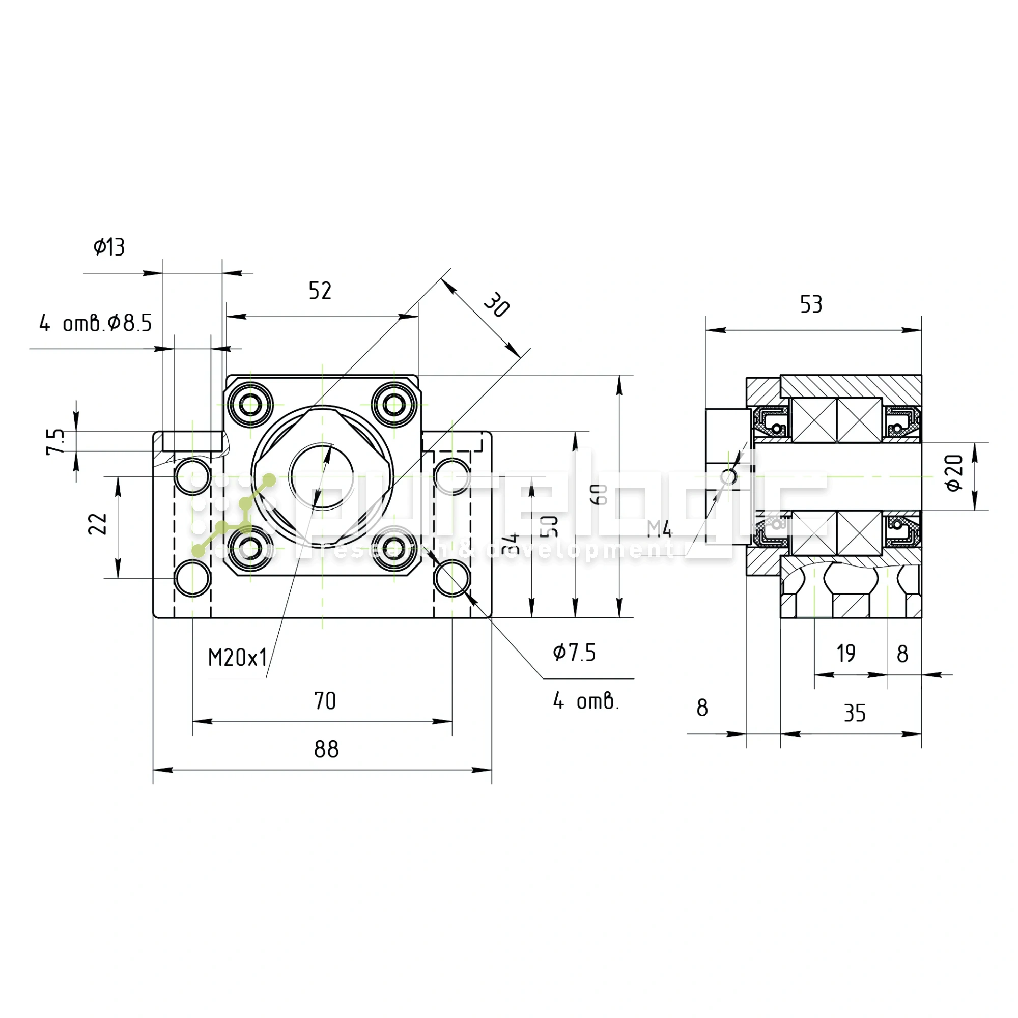 Опора ШВП подшипниковая BK20-C5 4 937 Опора ШВП подшипниковая BK20-C5 фото
