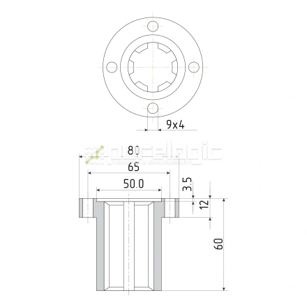 Шлицевая втулка с фланцем SNF-32x38 фото