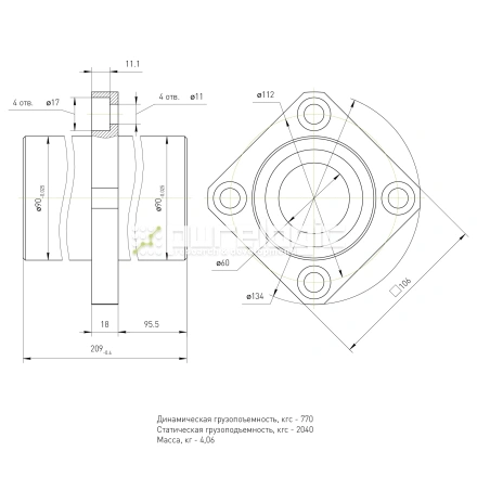 Втулка шариковая с фланцем LMKC60L фото