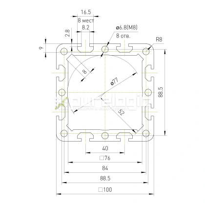 Профиль алюминиевый HC100100-8 фото