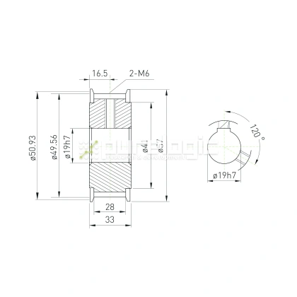 Шкив зубчатый BSY-20-8M-25-A-N19 фото