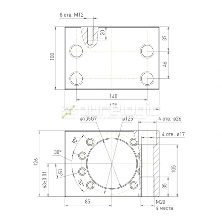 Держатель гайки ШВП MGD80 фото