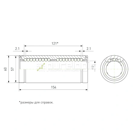 Втулка шариковая LM40L-UU фото