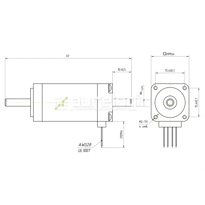 Двигатель шаговый PL20HD42-D4 2 433 Двигатель шаговый PL20HD42-D4 фото
