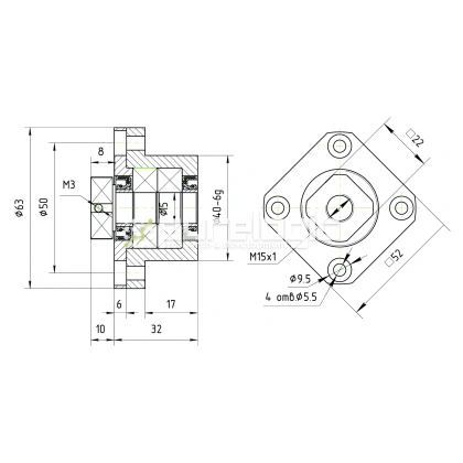 Опора ШВП подшипниковая FK15-C5 фото