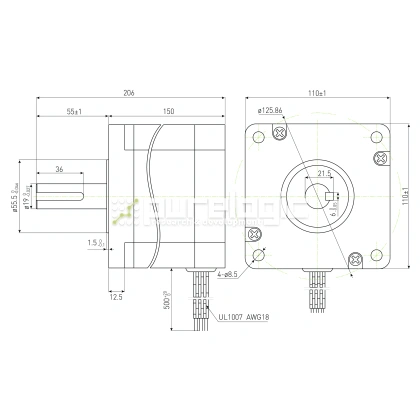 Двигатель шаговый PL110H150-D19 31 610 Двигатель шаговый PL110H150-D19 фото