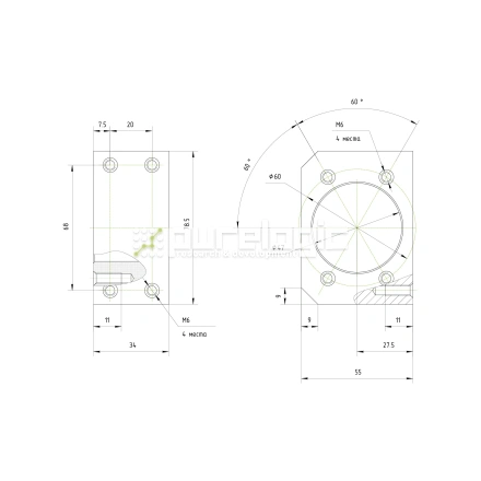Держатель гайки ШВП BSG2525 фото
