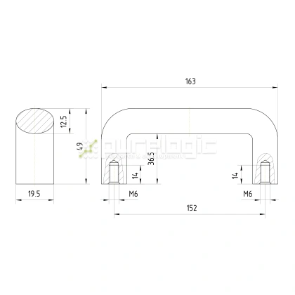Ручка бугельная 100402-152*M6 1 308 Ручка бугельная 100402-152*M6 фото