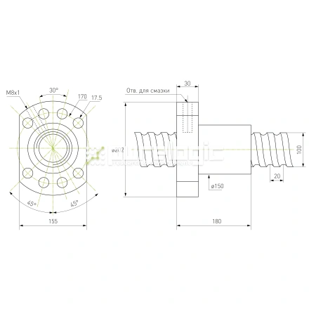 Гайка ШВП SFU10020 фото