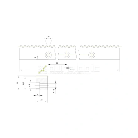 Рейка косозубая RH1.5-2020 фото