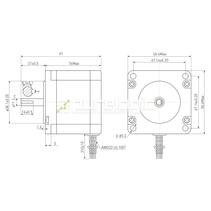 Двигатель шаговый PL57H76-D11K фото