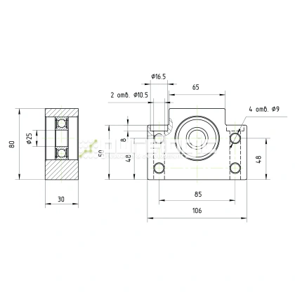 Опора ШВП подшипниковая BF25-C5 фото