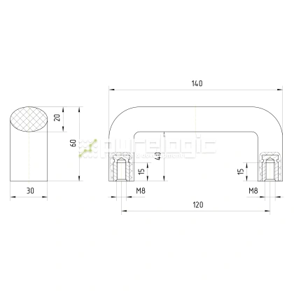 Ручка бугельная 100401-120*M8 1 370 Ручка бугельная 100401-120*M8 фото