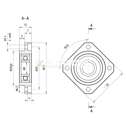 Опора ШВП Hiwin FF10-C5 фото