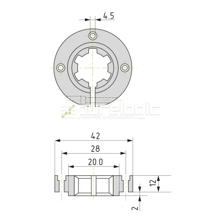 Опора шлицевого вала SH-11x14 фото