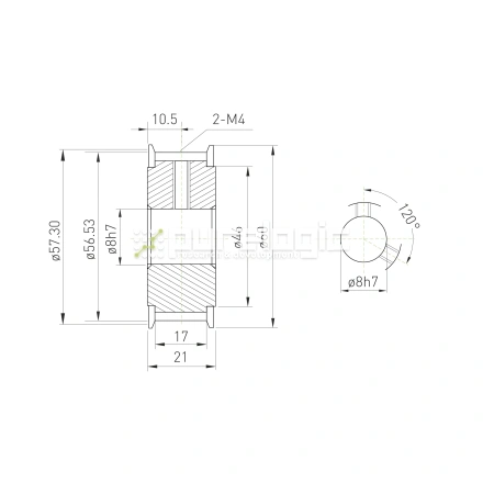 Шкив зубчатый BLA-60-3M-15-A-P8 фото