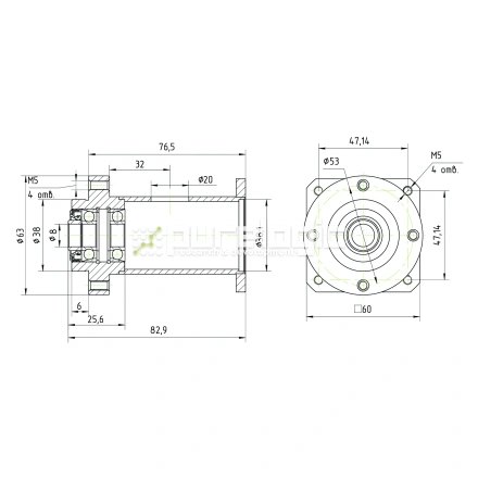 Опора винта с фланцем PLM57-8 фото