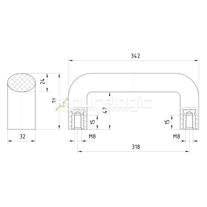Ручка бугельная 100401-320*M8 3 026 Ручка бугельная 100401-320*M8 фото