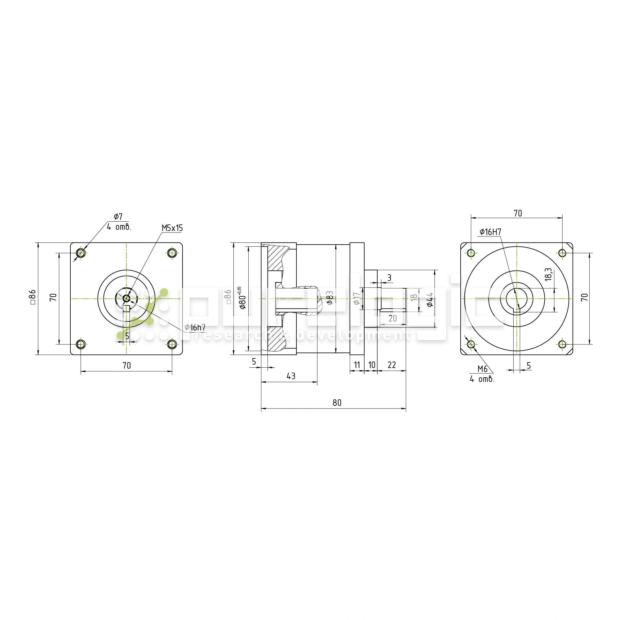 Редуктор планетарный 86PX16K-16K 12 236 Редуктор планетарный 86PX16K-16K фото