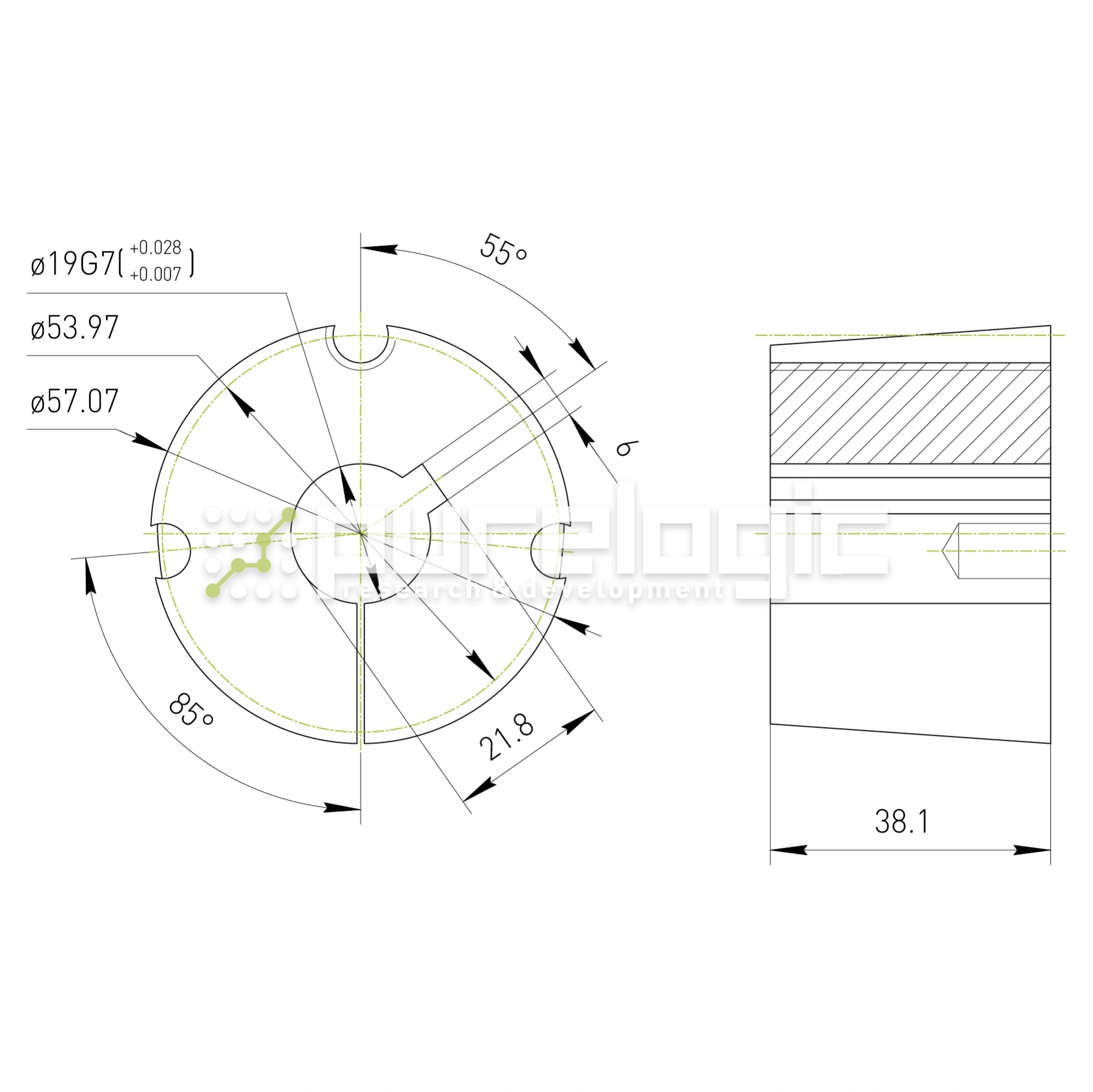 Втулка тапербуш 1615-19 574 Втулка тапербуш 1615-19 фото