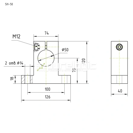 Держатель вала SH50 фото