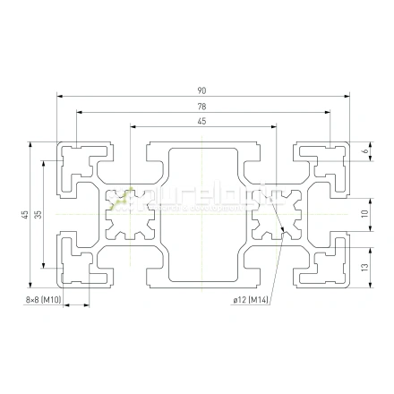Профиль алюминиевый HXB4590BB-10 фото