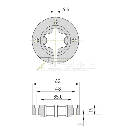 Опора шлицевого вала SH-21x25 фото