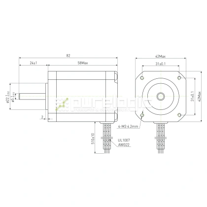 Двигатель шаговый PL42H58-D5 2 756 Двигатель шаговый PL42H58-D5 фото