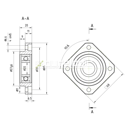 Опора ШВП Hiwin FF20-C5 фото
