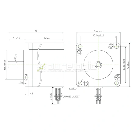 Двигатель шаговый PL57H76-D8 фото
