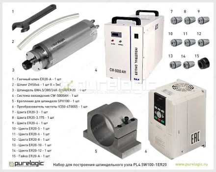 Набор для шпиндельного узла PL4.5W100-1ER20-1 фото