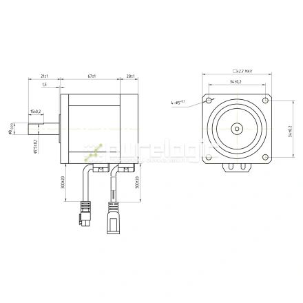 Двигатель шаговый с энкодером YK242EC67E1 фото