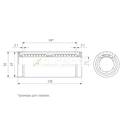 Втулка шариковая LM35L-UU 1 504 Втулка шариковая LM35L-UU фото