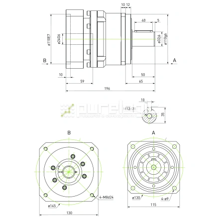 Редуктор планетарный прецизионный 115VRB10K-S32-P0 фото