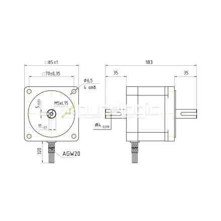Двигатель шаговый PL86HD113-D14K фото