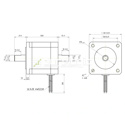 Двигатель шаговый биполярный 60CM30X-SZ фото