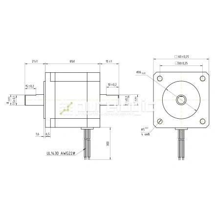 Двигатель шаговый биполярный 60CM30X-SZ фото